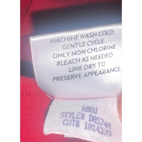 EILEEN FISHER Red Organic Cotton Crew Neck Sz M | Sustainable Minimalist Casua - Picture 4 of 5